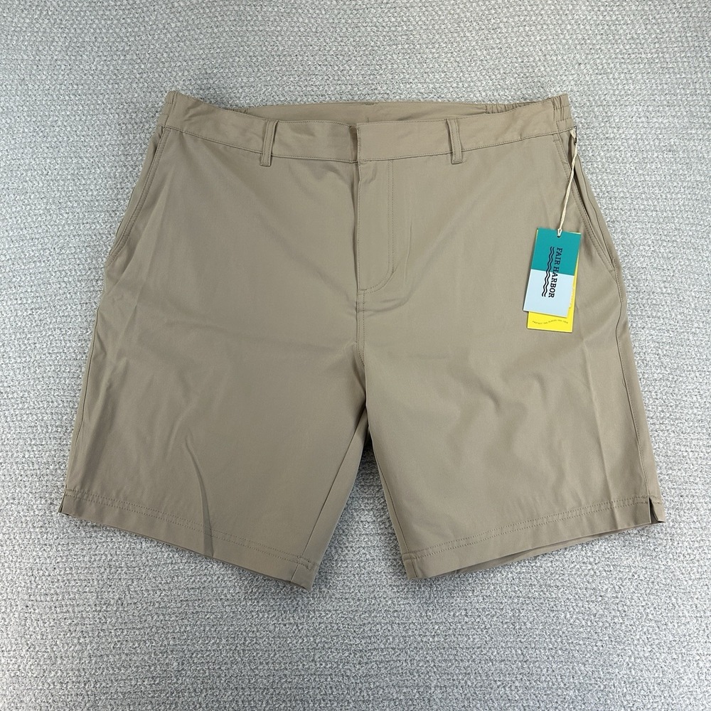 Fair Harbor Shorts Mens 38 Khaki Midway Stretch Lightweight Golf Performance